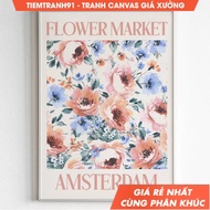 Wall painting, Amsterdam Travel Poster, Flower Market Poster, Maximalist Decor, Eclectic, Gallery Wa