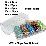100pcs Set Premium Monte Carlo Casino Poker Chips Poker Monte Carlo Texas Holdem Poker Game Playing