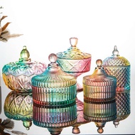 balang kuih raya balang kuih raya kaca set Crystal Candy Jar Glass Creative European Storage Jar Degaussing Bowl Large Decorative With Lid Transparent