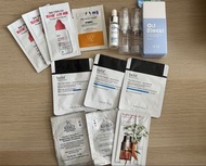 16件合共$40不散賣sample: The Body Shop 維他命C, Kiehl's美白淡斑, Belif補水面霜, Clarins double serum, Dr. G祛痘, 防曬,補濕精