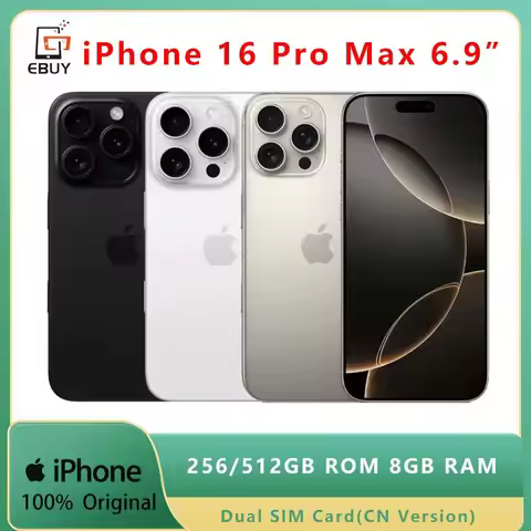 Original 6.9" iPhone 16 Pro Max LTPO Super Retina XDR OLED Face ID NFC A18Pro 256/512GB 8GB 98% New 