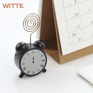 WITTE Place Card Holder, Wood 1.97x3.54in Table Picture Holder, Stylish Balck Clip Style Desktop Mou