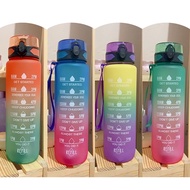|Bisa cod| Botol time 1 liter Spray + Sedotan + Stiker 2D + 3D / Botol Minum Tritan 1 Liter Botol Ti