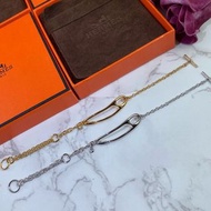 Hermes 髮夾V金手鍊