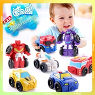 Mini Q Version Deformed Car Set Robot Toy Car Children Sliding Police Car