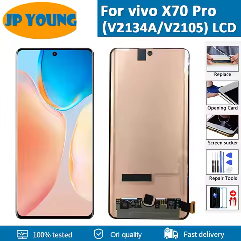 6.56''Original AMOLED For vivo X70 Pro LCD Display Touch Screen Digitizer Assembly Replacement For v