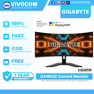 GIGABYTE 34" G34WQC 144HZ 3440X1440 QHD 1500R CURVED VA / Ultra-wide FREESYNC/GSYNC HDR 1MS Gaming M