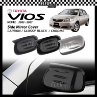 Toyota Vios NCP42 2003 - 2007 Sportivo Side Mirror Cover Trim Carbon Chrome Black Garnish Bodykit Ac