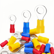 80pcs Ring Terminals Insulated O Ring Crimp Connectors - M4 M6 M8 22-16/16-14/12-11AWG Gauge Electri