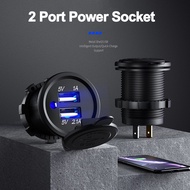 【Must-Have Accessories】 Car Charger USB Vehicle DC12V-32V Waterproof Dual USB Charger 2 Port Power S