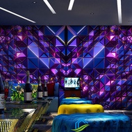 Kt ktv Box Room Wallpaper 3d Bump Geometric Metal Technology Background Wallpaper Unique Bar Decorat