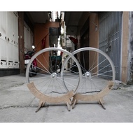 Fixed gear 700C hub Legend Silver Bicycle Rim Pair 3cm (20-24 Spokes) Vintage (No Tire)