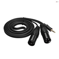 3.5mm to Dual XLR Cable Male 1/8 Inch to 3-Core Double XLR Audio Cable 4.9Ft TRS Audio Adapter Stere