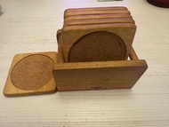 DANSK Wooden Coasters with Holder Set