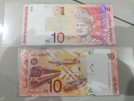 (have foxing yellowish) rm10 zeti Aziz banknote with security thread Siri 11 eleven series 11th Wang