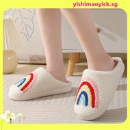 Rainbow Warm Fluffy Slippers Soft Cozy House Slippers Bedroom Slippers for Women