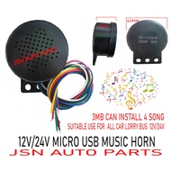 MUSIC HORN 12V/24V MICRO USB FOR ALL CAR LORRY TRUCK REVERSE HORN BUZZER AKSESORI