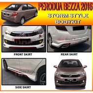 PERODUA BEZZA 2016-2019 STORM STYLE FULLSET BODYKIT (STORM V3) SKIRT LIP FOR BEZZA FRONT SKIRT SIDE SKIRT REAR SKIRT