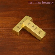 FALLFORBEAUTY Simulation Gold Brick, Carved Handicraft Gold Bar Ornaments, Multipurpose Alloy Craft Solid Lucky Gold Bar Office