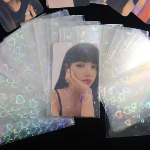 100pcs/Lot Heart-shaped Laser Flashing Card Sleeves for YGO Ultra Super Card Protector Holographic F