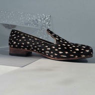 手工客製復古方頭樂福真皮鞋