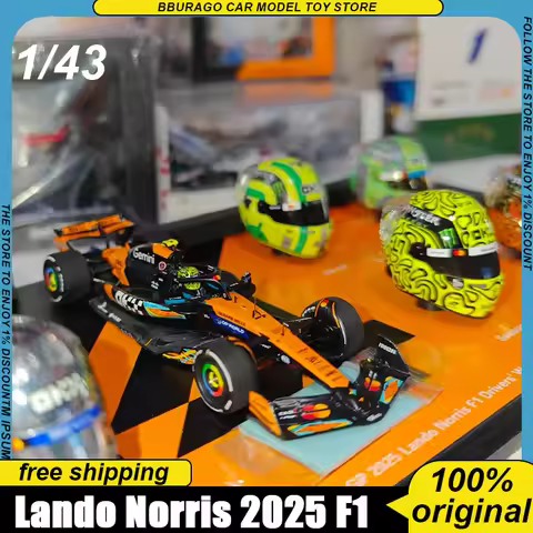 Spark 1:43 McLaren MCL39 Lando Norris 2025 F1 World Champion SP790 Diecast Set With 8 Helmets Limite