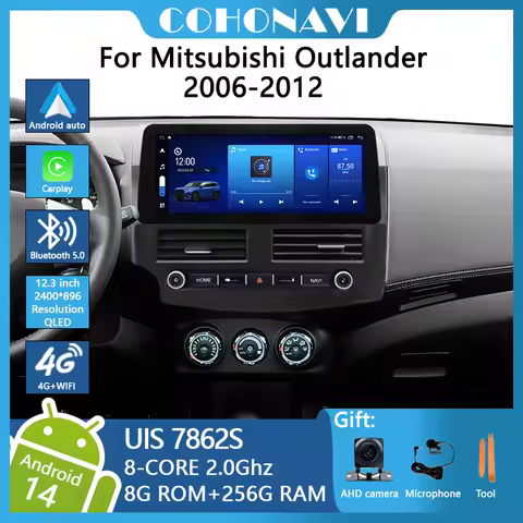 12.3inch For Mitsubishi Outlander 2006-2012 UIS 7862S 8+128G Car Navigation CarPlay Car Radio Multim