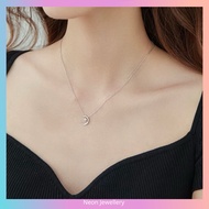 S925 Silver Necklace Moon Necklace Women Necklace Rantai Leher Perempuan Rantai 925 Silver Women Sil