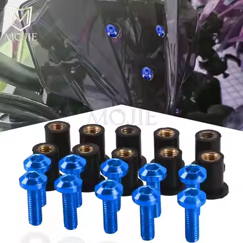 10PCS Motorcycle Windscreen Windshield Fairing Bolt Screws For Yamaha YZF R1 R3 R6 R15 R25 R125 YZF-