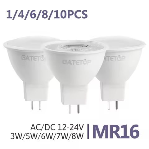1-10pcs MR16 LED Spotlight Bulb GU5.3 base 600lm 6W AC DC 12V 24V Bombillas Spot Light Replace 30W 5