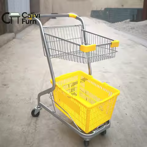 Supermarket shopping cart Small trolley Double trolley KTV trolley Home convenience store shopping c