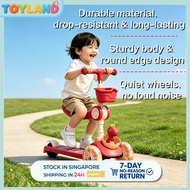 TOYLAND Kids 3-in-1 Scooter with Music & Light Wheels, Adjustable Height Sit-Stand Dual Use Toddler 
