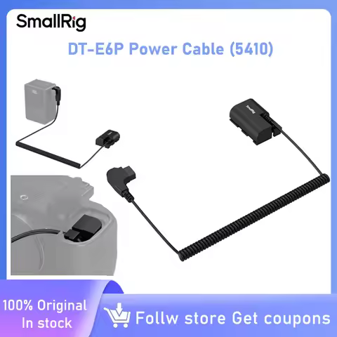 SmallRig DT-E6P Power Cable (5410) for Canon EOS 5D Mark IV/R5/R6/R5C/R7/R6 Mark II/R5 Mark II/70D/8
