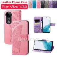 Vivo V40 pro 2024 Casing For Vivo V40 V 40 pro V40pro VivoV40 VivoV40pro 5G Flower Plate Leather Fli