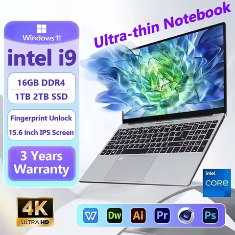 NEW 15.6 inch Portable Laptop 16GB 2TB intel Core i9 9900U Windows 11 Gaming Computer PC Gamer offic