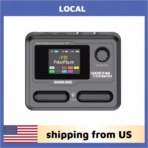 SONICAKE Local Pocket Master Compact Guitar Bass Amp 100+ Multi-Effects Pedal APP Control 1.77" LCD 