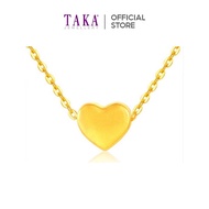 TAKA Jewellery 999 Pure Gold Heart Pendant with 9K Gold Chain