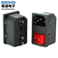 AC Power Socket AC-14-F16Pinzi Three-in-One Integrated Socket AC-304Cassette Power Supply Base[ZZJ]