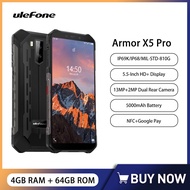 Ulefone Armor X5 Pro Rugged Smartphone IP68 Waterproof Shockproof Phones 5.5 Inch 4GB+64GB 13MP 5000mAh Android 10 CellPhone NFC