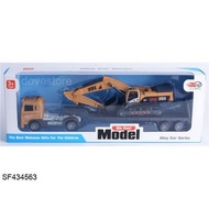 Diecast Children's Toys Miniature Car Truck Trailer Towing Excavator Beko Construction Construction 