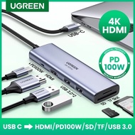 [Hot]Ugreen Type-C Hub 6in1 Usb-C to HDMI 60384 15214 Genuine CM195