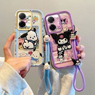 Casing Redmi A5 / POCO C71 TPU Casing telefon 3D tiga dimensi dengan patung Sanrio, dilengkapi tali 