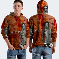 Iggy Pop Fullprint Hoodie Jacket, Polyester Jersey Material
