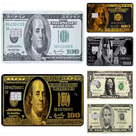Dollars Money Credit Card Skin Stickers For VISA Bank Card Transportation Card Waterproof Sticker An