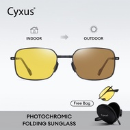 Cyxus Portable Polarized Sunglasses For Women Men Folding night vision Photochromic sunglasses UV P