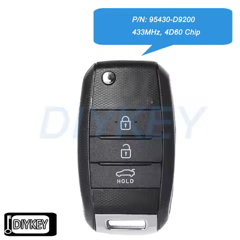3 Buttons Upgraded Flip Remote Car Key Fob 433MHz 4D60 Chip Replacement for KIA Sportage 2016 2017 2