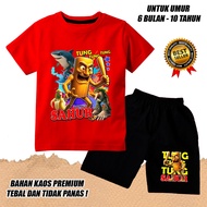 BOYS GIRLS SHORT SLEEVED SET BOYS TUNG TUNG TUNG SAHUR 5 ANOMALI BLACK