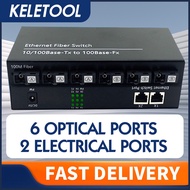 Media Converter Ethernet Fiber Switch Fiber Optic Transceiver 100M 2 Fiber Port 3 Ethernet Port RJ45