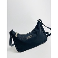 (used) :: Stretch Angels New 4k Nylon Good Condition Solid Black Cross body Shoulder Strap Storage