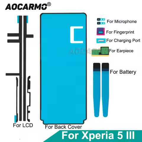 Aocarmo For SONY Xperia 5 III Full Set Adhesive X5iii XQ-BQ52 BQ72 Front LCD Rear Back Cover Sticker